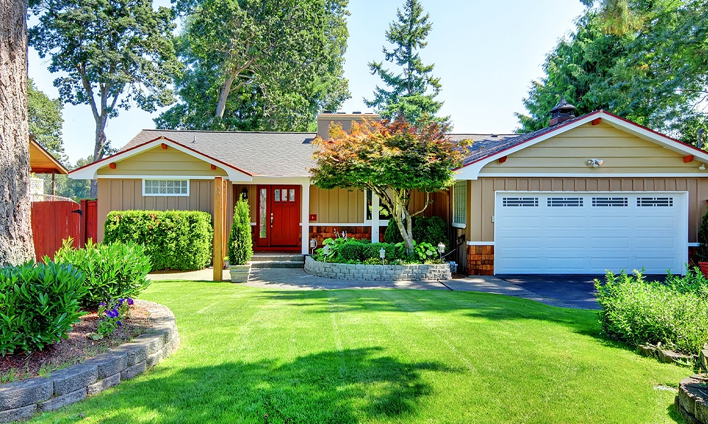 house with a green yard